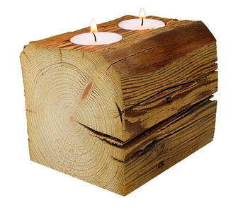 undefined, Altholz 2 Teelichter 100-140 x 120 mm, DIY-Wood 2 Teelichter 100-140 x 120 mm Altholz