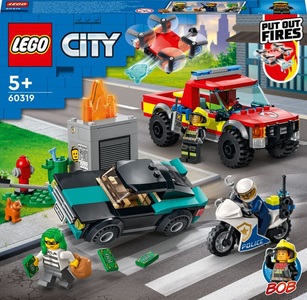 LEGO, 60319 City Löscheinsatz und Verfolgungsjagd, Konstruktionsspielzeug, LEGO® Spielbausteine »Löscheinsatz und Verfolgung«, (295 St.)