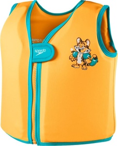 SPEEDO, Speedo Sea Squad Swim Vest Schwimmhilfe orange, Speedo LTS Character Printed Float Vest - Schwimmlernwest Orange / Green 4-6 Jahre alt