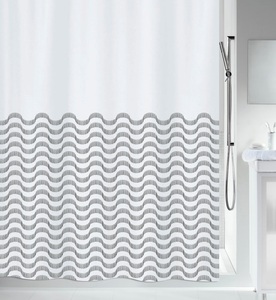 Spirella, Spirella - Duschvorhang Vagues 180 x 200 cm - Schwarz, Spirella Waves Textilduschvorhang 180x200cm Schwarz