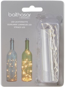 Balthasar, balthasar - Lichterkette BOTTLE - Metall - silber - 87 cm, Balthasar Flaschenlicht LED Lichterkette