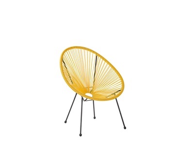 Beliani, Beliani Rattanstuhl Kunststoff gelb ø 70 cm Acapulco II, 
