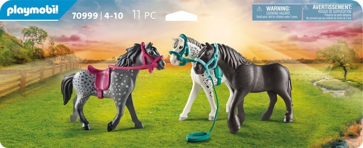 PLAYMOBIL, 70999 3 Pferde: Friese, Knabstrupper & Andalusier, Konstruktionsspielzeug, Playmobil® Konstruktions-Spielset »3 Pferde: Friese, Knabstrupper & Andalusier (70999), Country«, (11 St.), Made in Europe