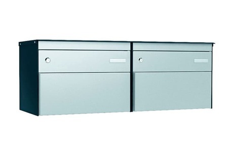 Stebler, Stebler 2er Gruppe s:box 13 Anthrazit/Weissalu seitlich Briefkasten, 