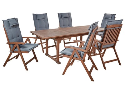 Beliani, Gartentisch Set aus Akazienholz Rustikal AMANTEA Gartentisch Set aus Akazienholz Rustikal AMANTEA
