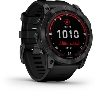 Garmin, Fenix 7X Solar Sportuhr, GARMIN f?nix 7X Solar - GPS-Smartwatch (127-210 mm, Silikon, Schwarz/Schiefergrau)