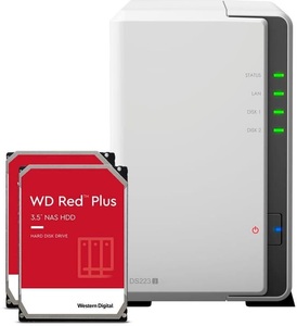 Synology, Synology NAS DS223j 2-bay WD Red Plus 24 TB, Synology NAS DS223j 2-bay WD Red Plus 24 TB