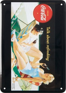 Münder Email, Schild Coca Cola Talk about, Münder Email Schild Coca-Cola Talk About | 15 × 10 cm