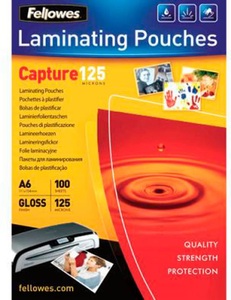 Fellowes, Fellowes Laminating Pouches A6 100Pcs -, FELLOWES Laminiertasche A6 5307201 glanz, 125my 100 Stk