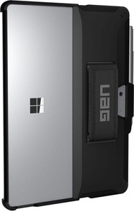 Microsoft, UAG Urban Armor Gear - Surface Go 2 / Surface Go Outdoor Schutz Hülle Back Cover Scout mit Handschlaufe + Apple Pencil Halter (31107H114040) - Schwarz, Urban Armor Gear Scout Handstrap Case Tablet-Cover Microsoft Surface Go, Surface Go 2, Surface Go 3 Back Cover Schwarz