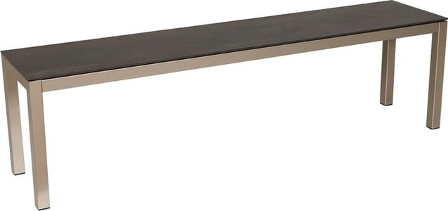 undefined, LOCARNO, 200 cm, Gestell Polar Silber, Platte Keramik Gartenbank, 