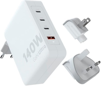 Xtorm, Xtorm GAN-Ladegerät XVC2140 4-Port mit Kabel Weiss, Xtorm XCV2140 WS 4-port Ladegerät