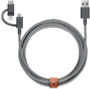 Native Union, Native Union Adapterkabel 3-in-1 Micro+Lightning+USB-C 2, Native Union - 3-in-1 Micro+Lightning+USB-C 2, Adapterkabel, Black