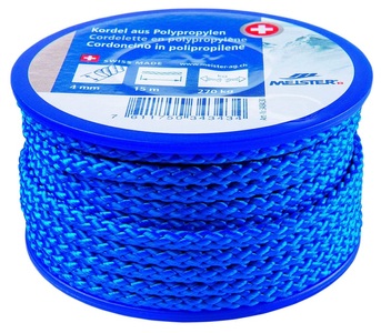MEISTER, Meister Kordel aus Polypropylen, Meister Kordel Ø 4 mm, 15 m, 270 kg, Blau