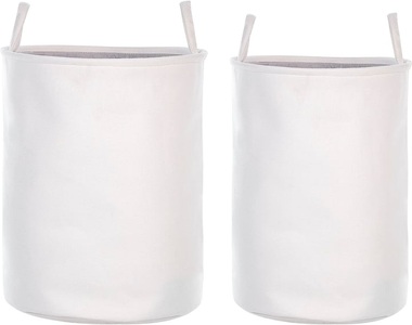 Beliani, Accessoires Aus Polyester Klassisch Archa Unisex, Beliani - Aufbewahrungskorb 2er Set aus Polyester Klassisch ARCHA, One Size, Weiss Bunt