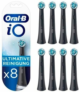 Braun, Oral-B iO Ultimative Reinigung 8er, Aufsteckbürste, Oral-B iO Ultimative Reinigung Schwarz 8er FFU Aufsteckbürsten ? Ersatzbürste/Zahnpflege Zubehör ? Schwarz