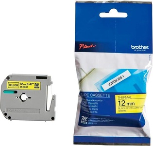 Brother, Brother Ptouch Mk-631Bz schwarz/gelb Farbband, Brother P-Touch, schwarz auf gelb, 12mm x 8m, laminiert, MK-631BZ, (MK631BZ)