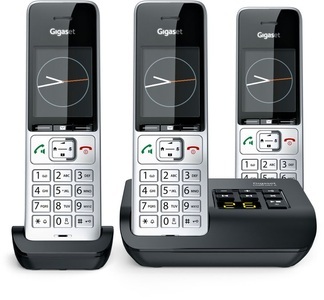 Gigaset, GIGASET COMFORT 500A Trio - Schnurlostelefon (Schwarz/Silber), Gigaset Schnurloses DECT-Telefon »Gigaset Comfort 500 A Trio« ( )