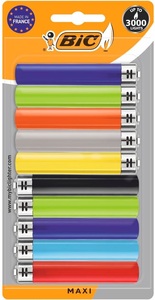 Bic, Bic - 10er-Pack Feuerzeuge Maxi - Multicolor, BIC Reibradfeuerzeug J26 Maxi, 10er Pack