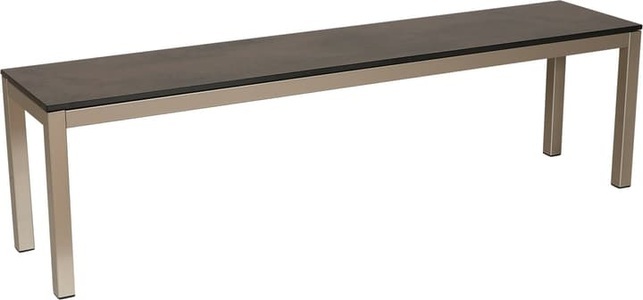 undefined, LOCARNO, 120 cm, Gestell Polar Silber, Platte HPL Gartenbank, LOCARNO, 120 cm, Gestell Polar Silber, Platte HPL Sitzbank