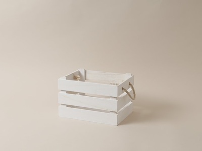 Marein, Marein mit Seil Holzkiste, Esmée Aufbewahrungskiste 30 cm, Weiss
