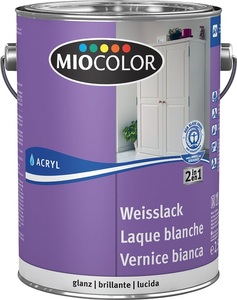 Miocolor, Miocolor Acryl Weisslack glanz weiss 2.5 l, 