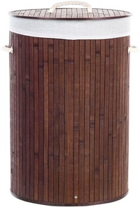 Beliani, Beliani Korb mit Deckel Bambusholz dunkelbraun rund SANNAR, Beliani - Aufbewahrungskorb aus Bambusholz Boho SANNAR, One Size, Braun Bunt