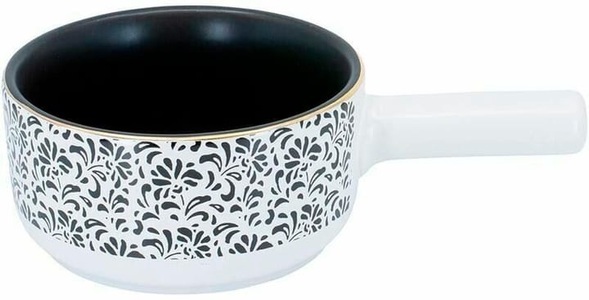 undefined, Caquelon für Käsefondue ElementFLORAL, Kadastar Fondue-Caquelon Floral Weiss