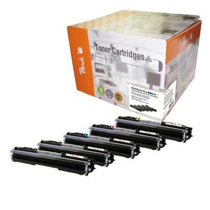 Peach, Peach 110957 126A Combi Pack Toner, Peach HP 126 A 4 Toner (bk, c/m/y) ersetzt HP No. 126A, CE310A, CE311A, CE312A, CE313A für z.B. HP LaserJet Pro 100 Color MFP M 175 nw