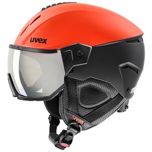 Uvex, instinct visor Skihelm, Uvex Skihelm Instinct Visor - fierce red - black mat (Grösse: 53-56)