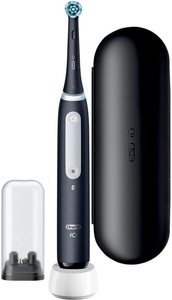 Braun, Oral-B iO Series 4, Elektrische Zahnbürste, Oral-B Mikrovibrationszahnbürste iO Series 4 mit Etui, Schwarz matt