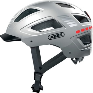 ABUS, ABUS Hyban 2.0 LED Helm silber 2022 L | 55-61cm Trekking & City Helme, Abus Hyban 2.0 Led Signal - Fahrradhelm Signal Silver L (56 - 61 cm)