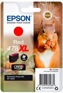 Epson, Original Tintenpatrone rot Epson No. 478XL, T378140, Epson Tintenpatrone, rot, No.478XL, T04F540, (830 Seiten)