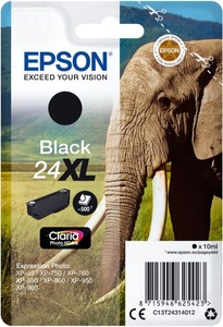 Epson, Epson T24Xl schwarz Tintenpatrone, Epson Tintenpatrone, schwarz, T243140, (500 Seiten)