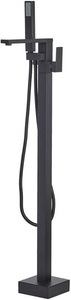 Beliani, Beliani Wannenarmatur freistehend matt schwarz DELLA Badewannenarmatur, Beliani - Freistehende Badewannenarmatur aus Kunststoff Modern DELLA, One Size, Schwarz