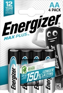 Energizer, Energizer MaxPlus AA 4 Stk. Batterie, Energizer-Alkaline-Batterien Max Plus Mignon (AA), 4 Stück