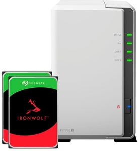 Synology, Synology NAS DS223j 2-bay Seagate Ironwolf 16 TB, Synology NAS DS223j 2-bay Seagate Ironwolf 16 TB