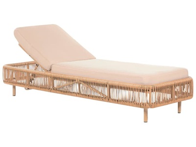 Beliani, Gartenliege mit Auflage aus PE Rattan Modern OSINI Gartenliege mit Auflage aus PE Rattan Modern OSINI, Beliani - Gartenliege mit Auflage aus PE Rattan Boho OSINI, One Size, Nude