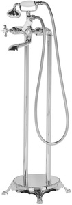 Beliani, Beliani Wannenarmatur freistehend HEBBE, Beliani - Freistehende Badewannenarmatur aus Messing Glamourös HEBBE, One Size, Antikes Silber