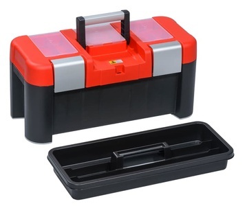 Allit, allit Profi-Werkzeugkoffer, TÜV/GS, Allit Werkzeugkoffer Mcplus ALU 21 Rot-Schwarz | 25 × 25 cm