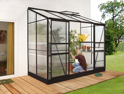 Vitavia, Vitavia Anlehngewächshaus Ida 3300, Vitavia Anlehngewächshaus Ida 3300 Schwarz | 2.55 × 1.32 × 2.22 m