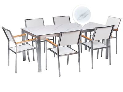 Beliani, Gartentisch Set aus Sicherheitsglas Modern COSOLETOGROSSETO Gartentisch Set aus Sicherheitsglas Modern COSOLETOGROSSETO