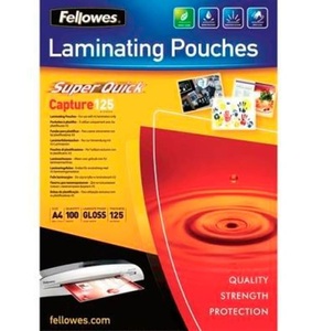 Fellowes, Fellowes Laminierfolie SuperQuick A4, Fellowes SuperQuick Laminierfolien, A4, 125my, 5440101, (100 Blatt)