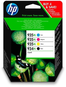 Hp, HP Combopack 934Xl/935Xl Tintenpatrone, HP Multipack HP 934XL/935XL (C2P23AE,C2P24AE,C2P25AE,C2P26AE) passend für: 934/935 Series;OfficeJet 6800 Series;OfficeJet 6812;OfficeJet 6815;OfficeJet 6820;OfficeJet 6822;OfficeJet 6825;OfficeJet Pro 6200 Series;OfficeJet Pro 6230;OfficeJet Pro 623