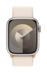 Apple, APPLE Watch Series 9 (GPS + Cellular, Alu) 45 mm - Smartwatch (Stufenlos verstellbar, Textil (Carbon Neutral), Polarstern/Polarstern), Watch Series 9, Aluminium, 45mm, Cellular