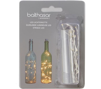 Balthasar, balthasar - Lichterkette BOTTLE - Metall - silber - 87 cm, Balthasar Flaschenlicht LED Lichterkette