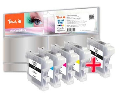 Peach, Peach Combi PackPlus n zu Lc-1100Xl/980Xl Tintenpatrone, Peach B1100 VALBP 5 Druckerpatronen XL bk ersetzt Brother LC-1100VALBP für z.B. Brother DCP -145 C, Brother DCP -160, Brother DCP -163 C