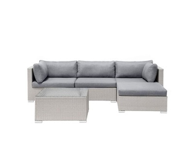 Beliani, Beliani Lounge Set Rattan grau 4-Sitzer SANO II, 