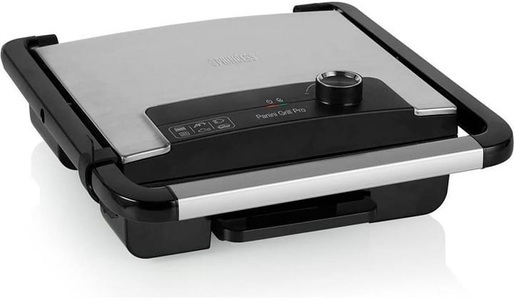 Princess, Princess 01.112425.01.001 Tisch Panini Grill Antihaftbeschichtung, Kontrollleuchte, klappbar Schwarz, Princess Panini Grill Pro Kontaktgrill