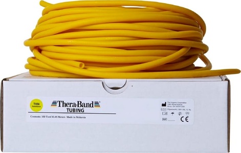 Theraband, TheraBand Tubing 30.5m Gymnastikbänder gelb, TheraBand Tubing gelb, dünn 30.5m (1 Stk)